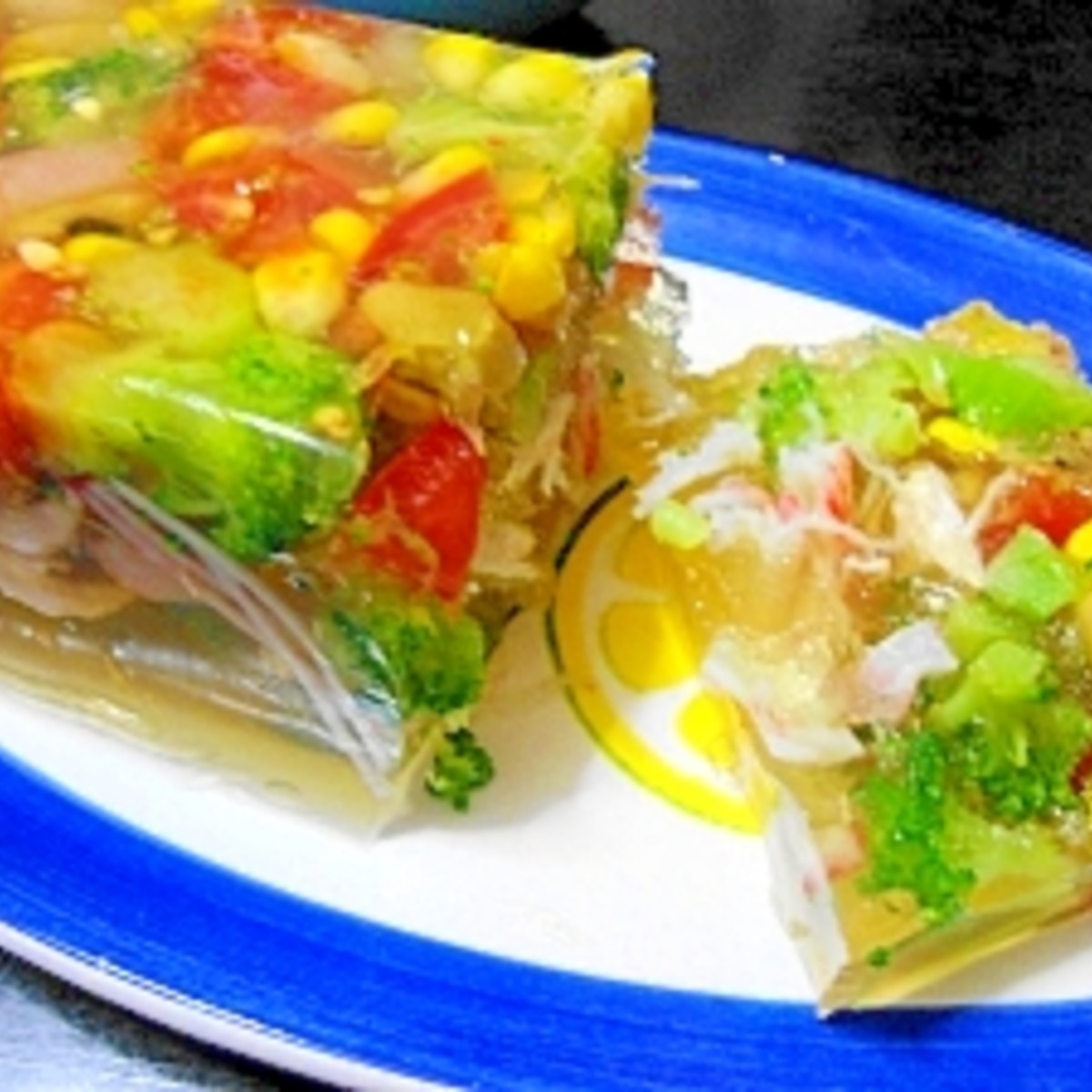 夏にピッタリ カラフル野菜のゼリー寄せ レシピ 作り方 By Kichi2 楽天レシピ